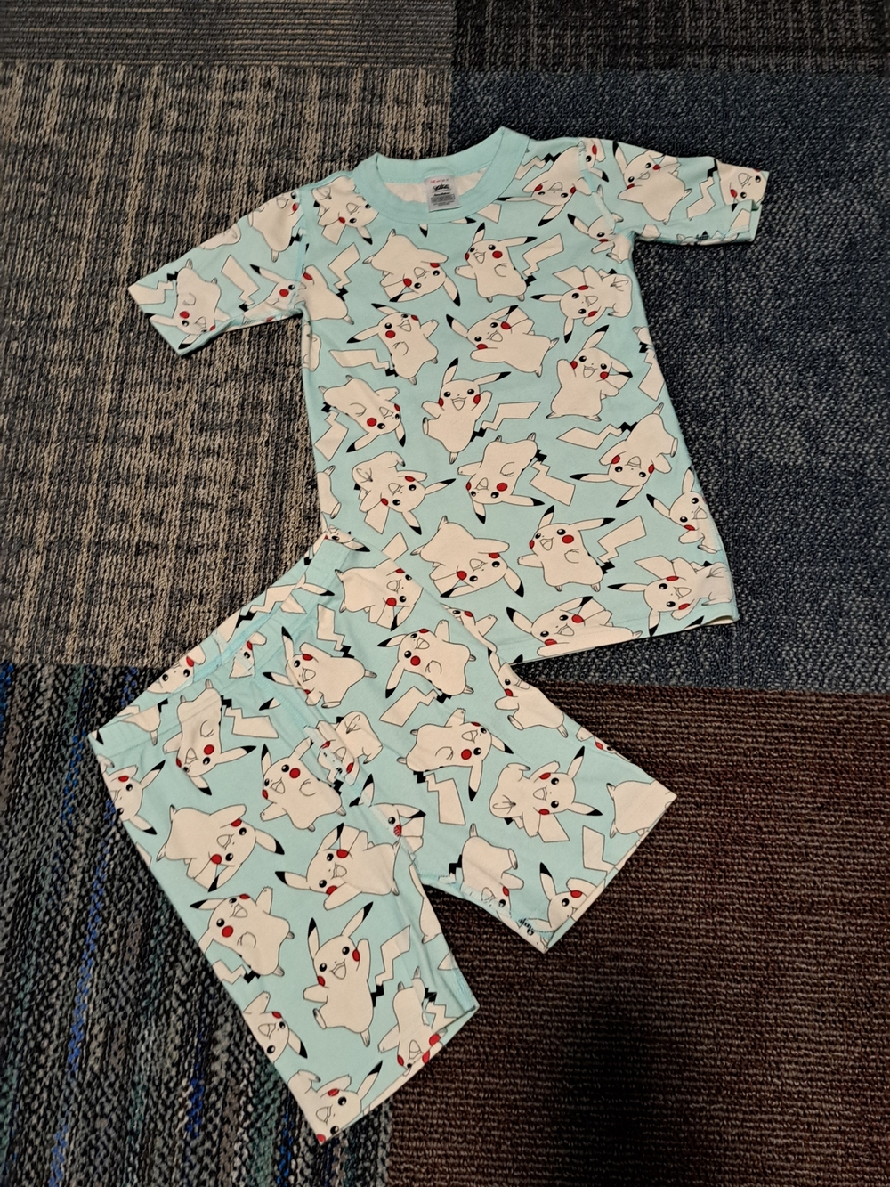 Hanna Andeeso. Kids Light Blue Pikachu Print Pajama Set